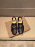 Versace Black Textured Loafers — hero