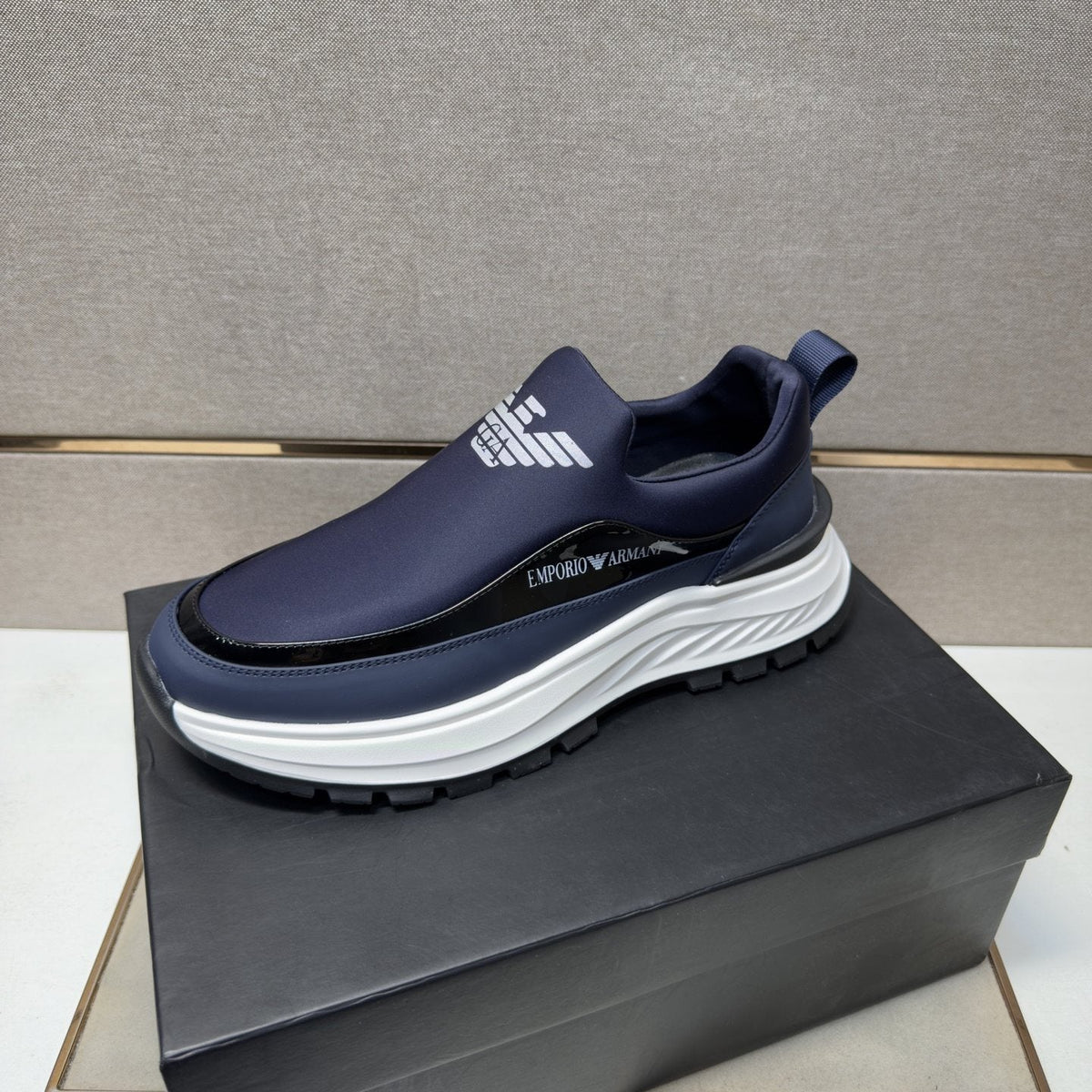 Armani Chunky Sole Slip-On Sneakers — front