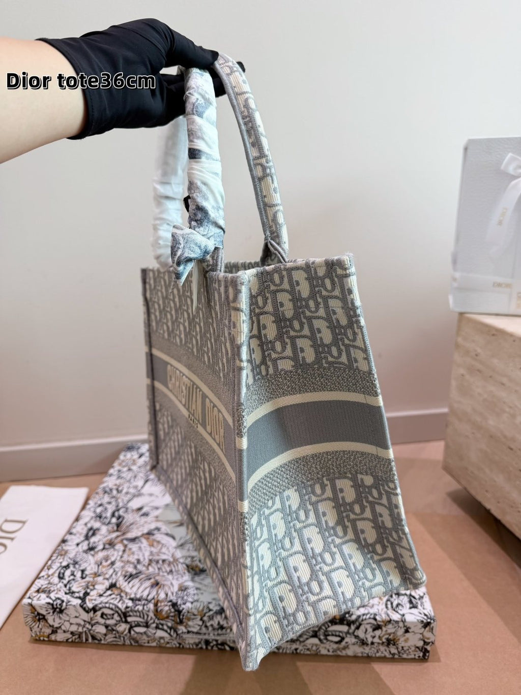 Dior Book Tote Patterned Tote Bag — side