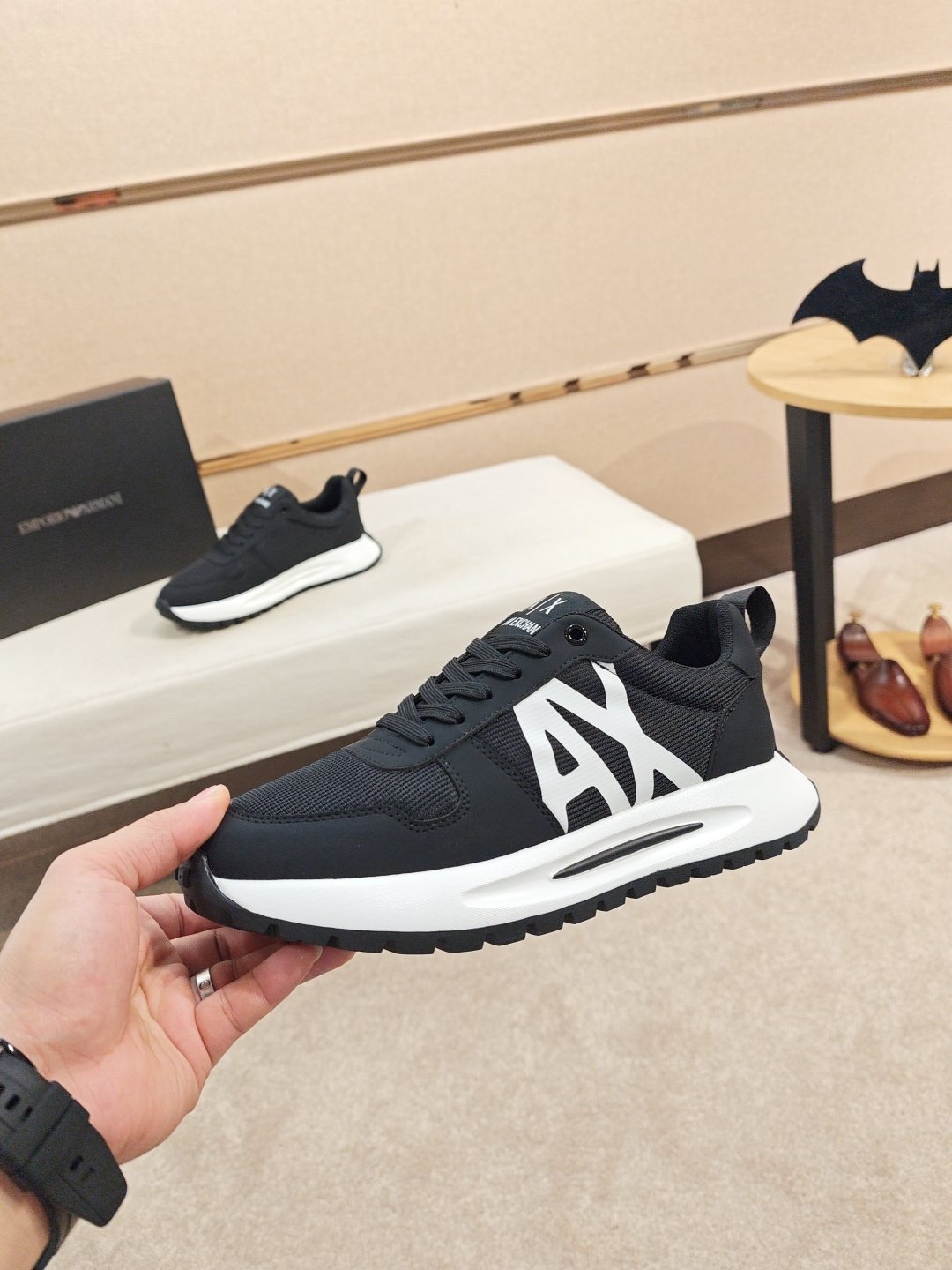 Armani A|X Graphic Lace-Up Sneakers — model