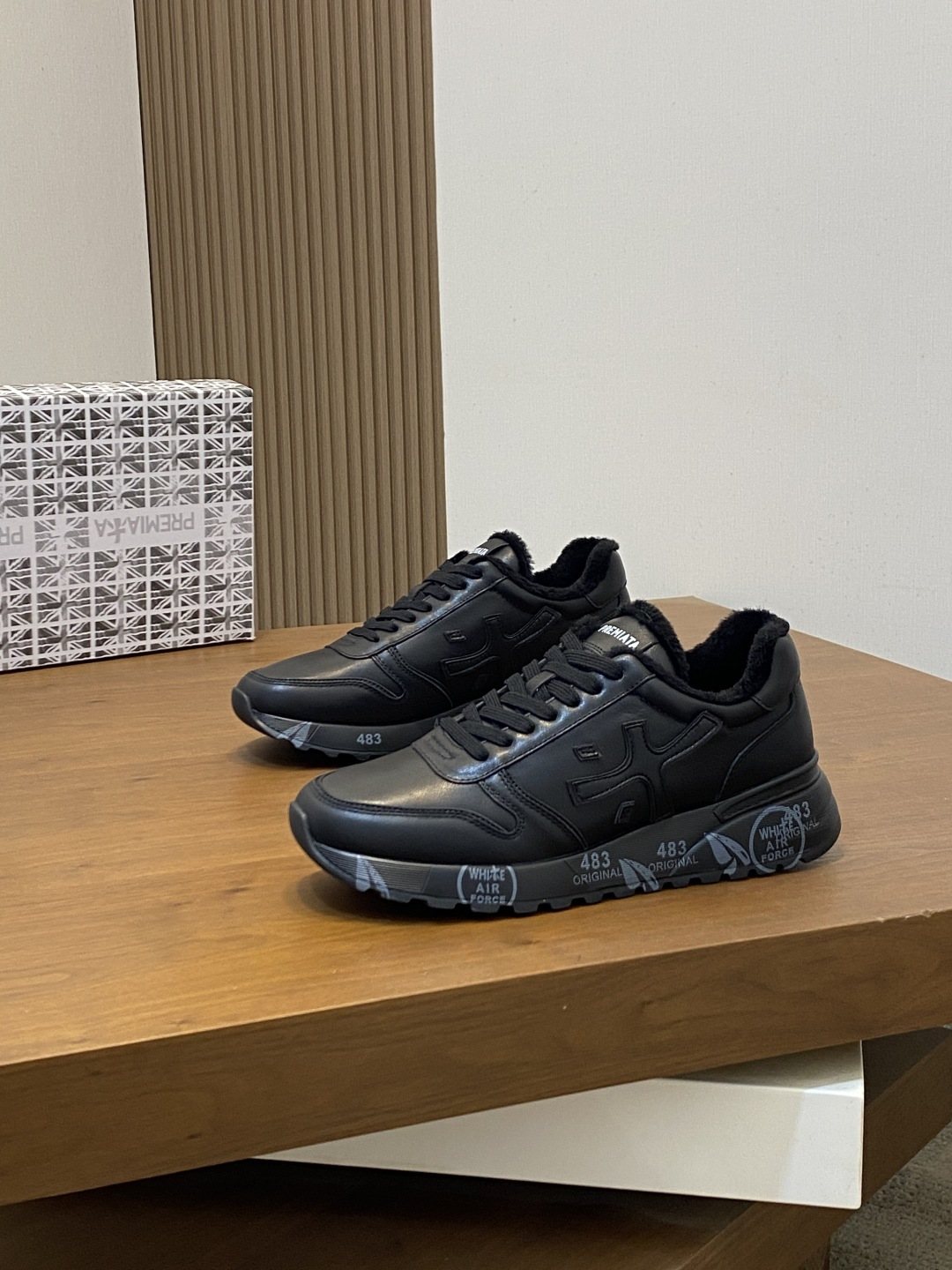Premiata Graphic Side Lace-Up Sneakers — front