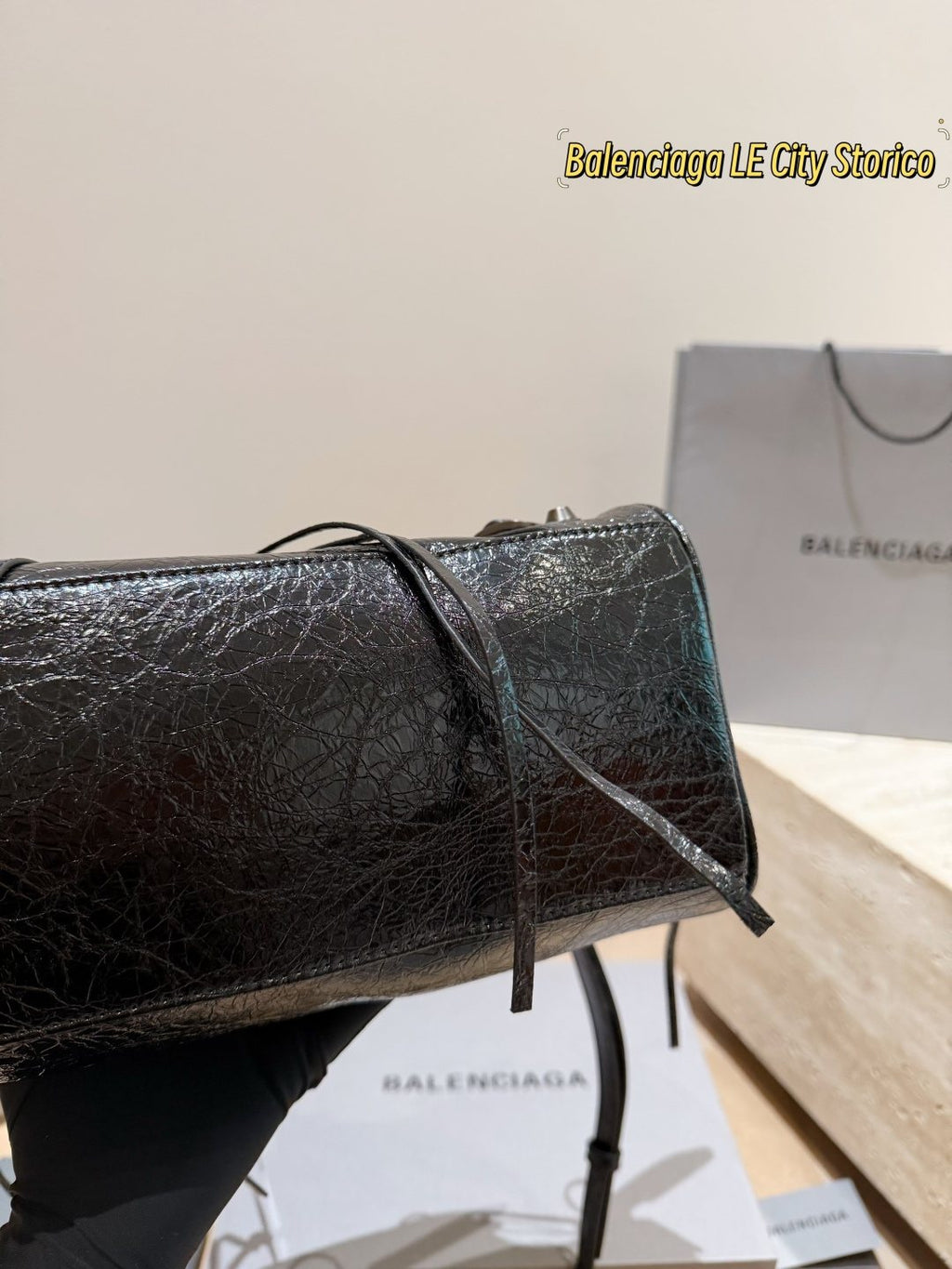 Balenciaga Studded Moto Satchel — detail
